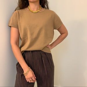 Brown Cotton Knit Tee